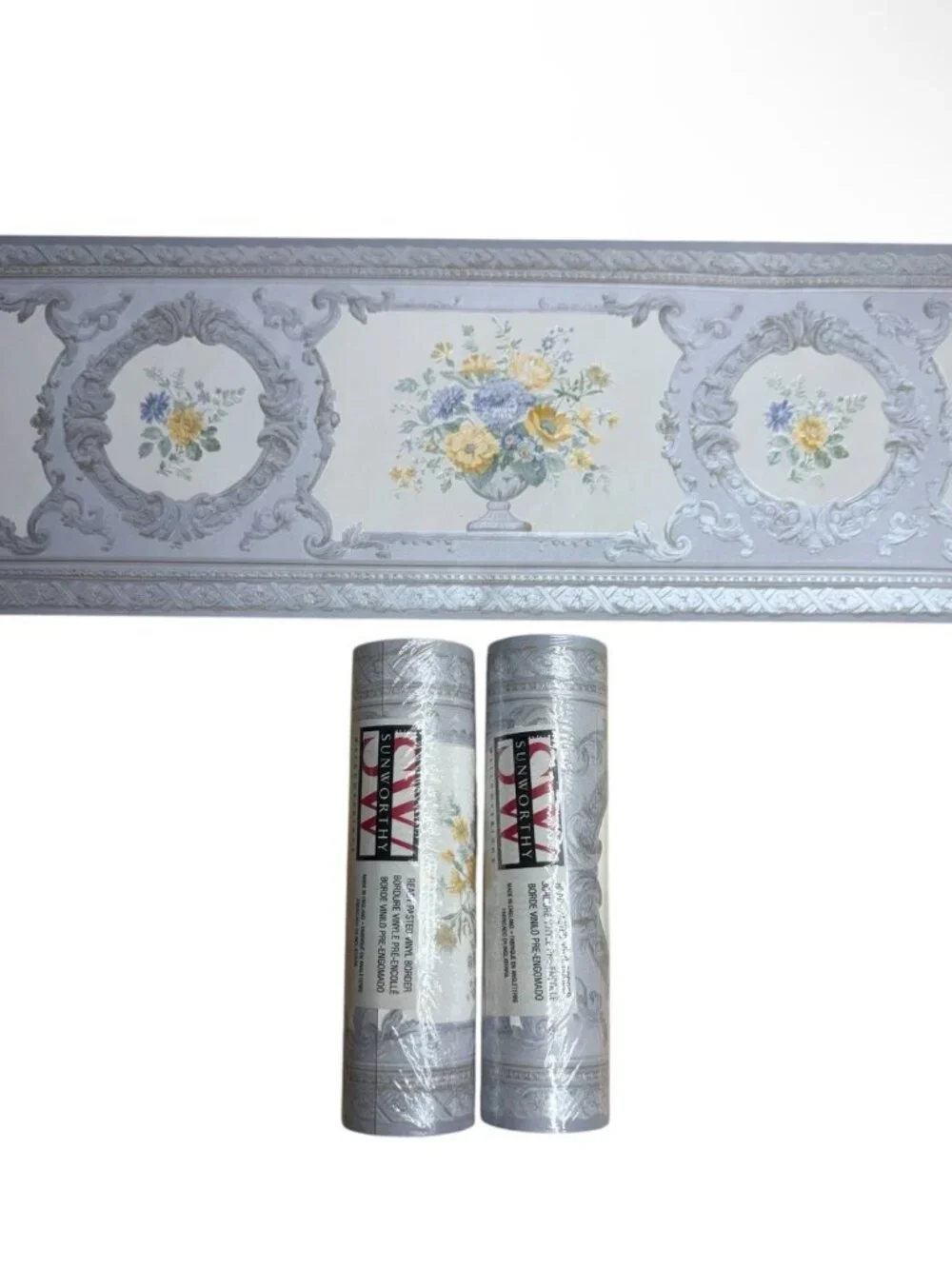 Sunworthy Vintage Wallpaper Border 2 Rolls Baroque French Floral 41228100 NEW